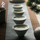 九土手繪青花小茶杯仿明代復(fù)古斗笠杯主人功夫茶藝日式茶道品茗杯 四杯