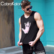 CabraKalaniCabraKalaini背心男士夏季運動(dòng)打底衫透氣圓領(lǐng)無(wú)袖汗衫修身T恤男 A6手掌款 L