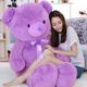 樂(lè )怡萱毛絨玩具泰迪熊大熊貓公仔布娃娃熊玩偶抱抱枕熊送女生情人節禮物 薰衣草紫熊 1.2米（+玫瑰花）