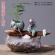 鎏玉堂 陶瓷魚(yú)缸流水擺件辦公室客廳玄關(guān)家居加濕器噴泉桌面創(chuàng  )意流水器 禪思（帶霧化器）