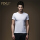 品立（PINLI）短袖t恤男夏季男裝上衣純色百搭修身打底衫男士休閑體恤 白色 XL 180