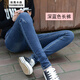 獅子聰獅子聰    高腰牛仔褲女九分褲2022春夏季新款韓版小腳長(cháng)褲鉛筆褲子 718深藍色單褲長(cháng)褲 32