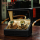 德克力時(shí)（DrikLux）搖表器全自動(dòng)機(jī)械表上鏈器家用手表盒轉(zhuǎn)表器送女友送長輩生日禮物 黑色鴕鳥-駱駝色絨-2轉(zhuǎn)盤