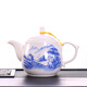 祥燕（xiangyan）500毫升瓷器茶壺陶瓷一斤裝耐熱辦公茶壺濾網(wǎng)泡茶壺家用田園風白瓷 早茶壺500ml山水(帶過濾網(wǎng)）