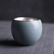 極友茗 五大名窯99純銀茶杯手工陶瓷鎏銀品茗杯功夫茶具單杯鑲銀主人杯汝窯哥窯官窯鈞窯定窯杯 汝窯鎏銀杯
