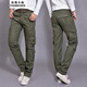 獅子聰2025春秋多口袋休閑褲迷彩工裝褲男裝多兜工裝軍旅直筒戶(hù)外長(cháng)褲子 軍綠色 30