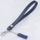 暢印 男女手拿包帶子 皮手包帶子配件 女包包配件手挽帶手提帶手拎帶新 藏藍皮，    銀色鉤扣
