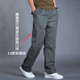 璞殷 2019新款休閑褲男寬松大碼男士工裝褲 寬松直筒胖子運(yùn)動(dòng)褲子男加肥加大薄款肥佬褲 12[軍綠色] 2XL
