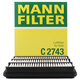 曼牌（MANNFILTER）空氣濾清器空氣濾芯空濾C2743雪佛蘭景程1.8 2.0/奇瑞V5/東方之子