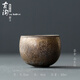 古石尊 仿古鎏金茶杯粗陶手工品茗杯日式窯變茶盞茶具杯子主人杯