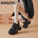 昂智（ANGZHI）品牌老爹鞋女厚底內增高女鞋2025年新款運動(dòng)休閑鞋子女小白鞋G566黑色 8厘米37