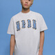 MEDM25SS貼皮四字短袖T恤男士2025新款半袖美式復古休閑五分袖tee 灰色 M