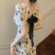 花語(yǔ)志法式碎花連衣裙夏天女2025新款夏季裙子小個(gè)子顯瘦氣質(zhì)長(zhǎng)裙純欲 法式V領(lǐng)綁帶碎花連衣裙 M 【建議100斤內(nèi)】