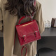 伊梵絡(luò )韓國學(xué)院風(fēng)雙肩包包女2025新款時(shí)尚手提包小眾通勤學(xué)生上課小背包 紅色