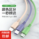 三合一數(shù)據(jù)線多功能手機快充電線一拖三適用蘋果華為小米typec安卓通用閃充電線加長 1條裝 三彩色【1米】