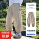 男童防蚊褲子夏季薄款2025新款兒童冰絲網(wǎng)眼運動長褲大童男孩夏裝 RWC-K234【卡其】 140