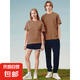短袖T恤男冰棉圓領(lǐng)印花寬松情侶款T25-601FS 卡其色 M （建議105-120斤）