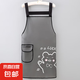 新款免洗半透明圍裙防水防油防污圍裙家用廚房做飯餐飲面點(diǎn)工作服 背帶TPU側(cè)兜黑色lucky
