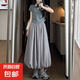 灰色花苞裙女夏季2025新款小個(gè)子高腰a字裙子半身裙垂墜感蓬蓬裙 灰色 L