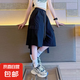 女童短褲2025新款兒童褲子薄款潮酷五分褲中大童女孩七分褲洋氣潮 黑色 170