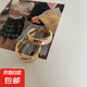 韓國感圓圈耳環(huán)金屬質感925銀針耳墜歐美風耳釘耳圈潮耳釘潮 金色圈圈一對925銀針