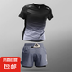 【安踏同款】跑步運動套裝男士夏季套裝籃球服男款套裝速干衣 T15灰+DK171灰【可放手機】 2XL【建議130-145斤】