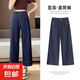 Lee【天絲涼感】夏季新款九分褲女褲小個(gè)子冰絲涼感直筒牛仔褲 藍(lán)色-九分 XL