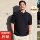 【阿瑪尼制造商】寬松版POLO衫男女270G重磅中袖潮牌T恤衫 藏青色 XL <200斤