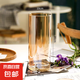 花瓶玻璃透明擺件高硼硅直筒客廳水養(yǎng)雪柳富貴竹高級感大號插花瓶 口徑10cm高30cm【琥珀】單只