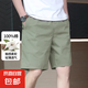 【純棉印花】夏季新款純棉印花5分沙灘短褲男士潮流寬松外穿休閑 551卡其色 3XL [145斤-170斤]