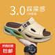 男款鞋新款2025夏季外穿一字潮流開車防滑沙灘鞋涼鞋厚底沙灘拖鞋 HXH 25J03米棕 40-41