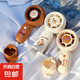 渦輪小風(fēng)扇三擋調(diào)節(jié)可充電迷你隨身帶創(chuàng)新學(xué)生宿舍桌面戶外小巧隨身便攜風(fēng)扇禮品 渦輪風(fēng)扇 | 三擋強(qiáng)風(fēng) | 卡皮圖案 | 咖色款