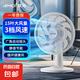 夏新電風(fēng)扇家用落地扇空氣循環(huán)扇電扇臺(tái)扇制冷學(xué)生宿舍床上小型大風(fēng)力輕音搖頭桌面電扇 白色15片扇葉廣角搖頭3檔風(fēng)