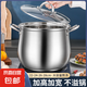 大容量高湯鍋加深家用蒸鍋不銹鋼熬湯鍋加高煲雞湯雙 復(fù)底透明蓋 28cm