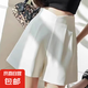夏季新款西裝短褲女高腰寬松顯瘦闊腿休閑闊腿褲 白色 XL 125-140斤
