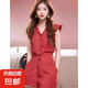 【兩件套】女裝新款小個(gè)子高腰顯瘦短褲兩件套夏季時(shí)尚D1726 紅色 L 【110-120斤】