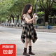 2025炸街女童裙子套裝夏季小女孩夏裝洋氣時髦不規(guī)則格子裙兩件套 QY-1195【卡其色套裝】 130