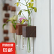冰箱貼裝飾貼創(chuàng)意實木磁吸試管插花器磁力貼冰箱創(chuàng)意貼貼冰箱 插花瓶冰箱貼（櫸木色）1個