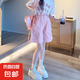 女童短褲夏季2025新款兒童洋氣五分褲女大童夏裝薄款寬松百搭褲子 粉色 160