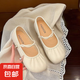 2025新款豆豆鞋百搭夏季軟底復(fù)古春季法式平底溫柔圓頭仙女風(fēng) 2379豆豆鞋-白色 36 -37適合35-36