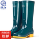 回力雨鞋女防水防滑膠鞋工作鞋高筒加絨雨靴耐磨水鞋套鞋女鞋813 墨綠高筒 37