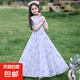 女童連衣裙2025新款兒童裝碎花朵長裙中大童夏季雪紡公主裙子夏裝 086仙紫色 170