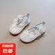 女童公主鞋夏季新款透氣薄款網(wǎng)紗女孩淺口豆豆鞋小香風(fēng)兒童小皮鞋 銀色 單層 32 內(nèi)長(zhǎng)19.8cm