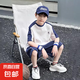 男童夏裝套裝透氣2025新款夏季兒童短袖運(yùn)動(dòng)服男孩薄款速干兩件套 CQS-TZ29【藏青色】 150