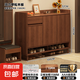 入戶實(shí)木芯鞋柜家用門口室內(nèi)靠墻玄關(guān)柜一體大容量?jī)?chǔ)物收納柜鞋架 【品質(zhì)款】三門 胡桃色100*100cm