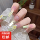 抹茶雞蛋花純手工穿戴甲夏日清新高級(jí)雕花氣質(zhì)顯白漸變新款美甲貼 抹茶雞蛋花（長(zhǎng)t30mm左右） 1件 S(常規(guī)手/手不大不小/第一次試）