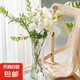 富貴竹玻璃花瓶六角客廳水養(yǎng)插花水培百合花瓶大號(hào)擺件花瓶居家 25高六角花瓶郁金香款1個(gè)