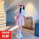 女童短褲夏季2025新款兒童洋氣五分褲女大童夏裝薄款寬松百搭褲子 YLL-T18【粉色】 150