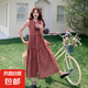 紅色格紋吊帶背心連衣裙子女2025新爆款多巴胺穿搭漂亮獨(dú)特長裙夏 紅色格紋款 XL