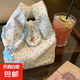 可愛碎花手提帆布包上班雜物小拎包夏天包包女2025新款手腕包韓系 碎花手腕包【1個(gè)】-無掛件